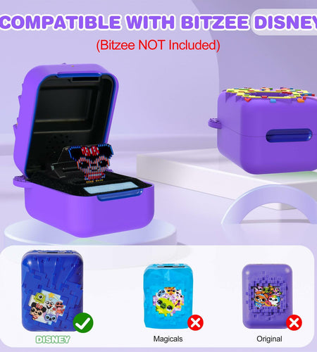 SKRVGOJFG Bitzee Disney Silicone Protective Case Purple with Lanyard