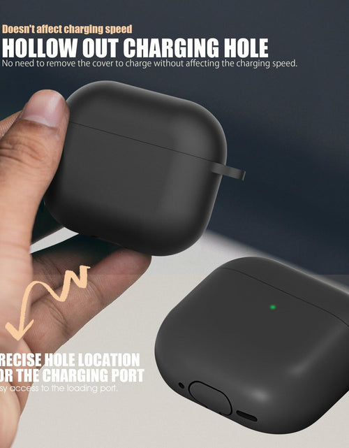 Load image into Gallery viewer, Seltureone AirPods 4 Case Soft Silicone Shockproof w/ Keychain Black
