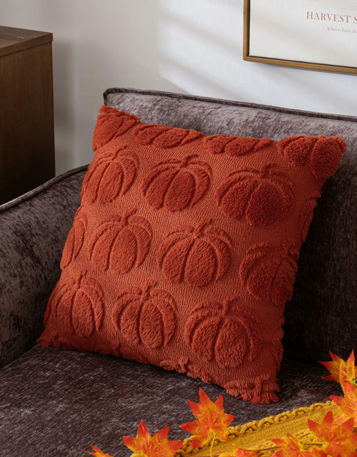 Load image into Gallery viewer, COSIBONO Pumpkin Fall Throw Pillow Covers 18x18 Set of 2 Caramel Embroidery
