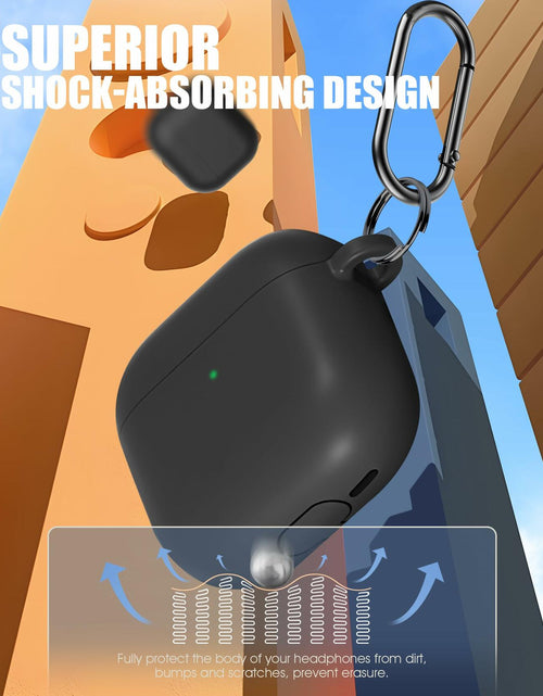 Load image into Gallery viewer, Seltureone AirPods 4 Case Soft Silicone Shockproof w/ Keychain Black
