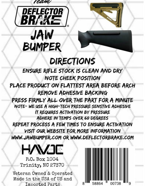 Load image into Gallery viewer, Jaw Bumper Cheek Weld Pad for Rifle Stocks, 2 Parts, Black Comfort Fit

