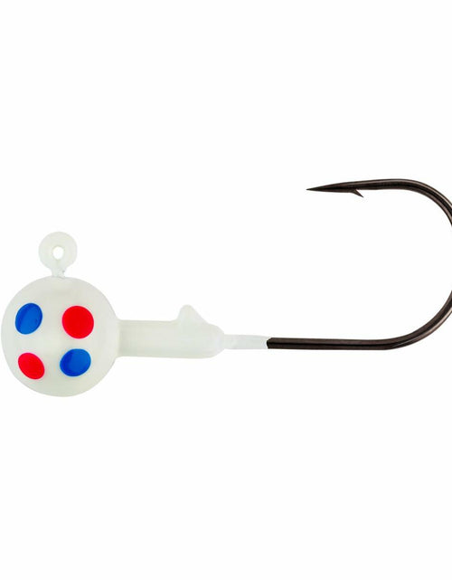 Load image into Gallery viewer, Northland Tackle Gum-Ball Jig 1" 1/16oz #4 HK 6 Pack Super-GLO Blue Wonder
