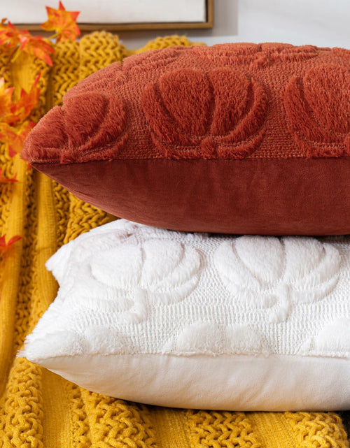 Load image into Gallery viewer, COSIBONO Pumpkin Fall Throw Pillow Covers 18x18 Set of 2 Caramel Embroidery
