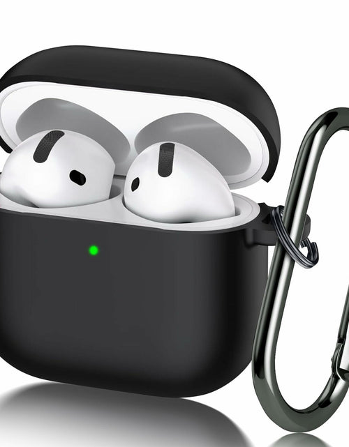 Load image into Gallery viewer, Seltureone AirPods 4 Case Soft Silicone Shockproof w/ Keychain Black
