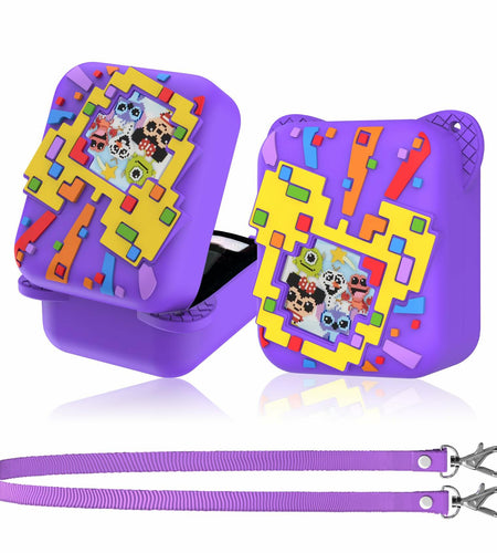 SKRVGOJFG Bitzee Disney Silicone Protective Case Purple with Lanyard
