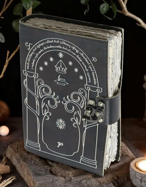 Load image into Gallery viewer, EHH Celtic Cross Leather Journal Hardcover Spell Book Vintage Diary Black

