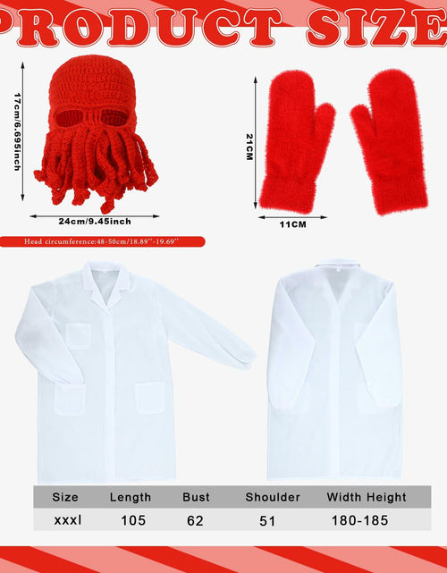 Load image into Gallery viewer, Newcotte Adult Lobster Doctor Costume Set Red White 3 Pcs
