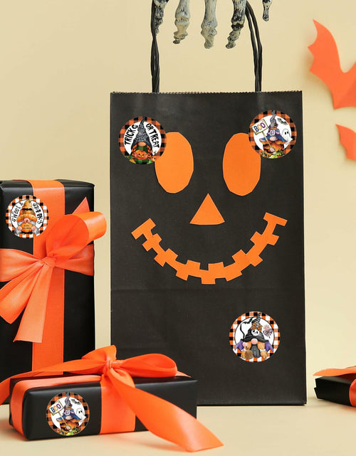 Load image into Gallery viewer, ZAEW Halloween Sticker Roll 500pcs 1.5" Round Colored Gnomes Decals
