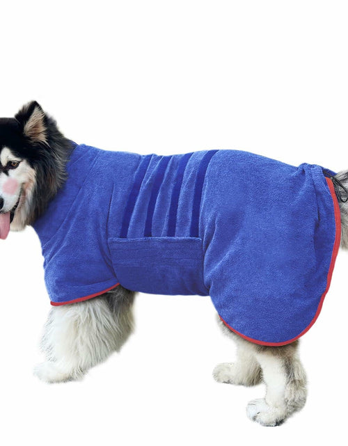 Load image into Gallery viewer, Periflowin Dog Drying Coat Bathrobe Towel Microfiber Blue-1 Size M
