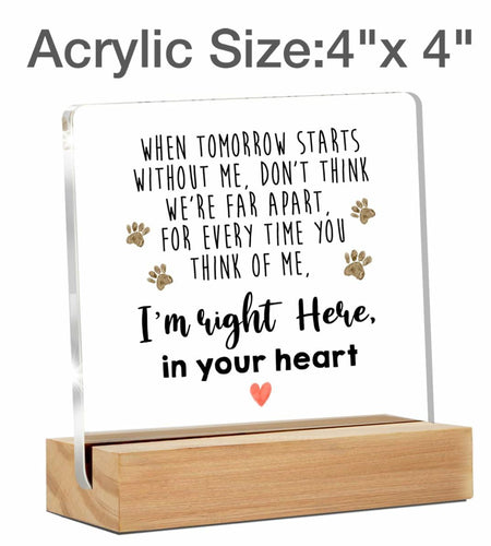 GTGIC Dog Memorial Gifts Clear Acrylic Desk Sign 4x4 Inches Polychrome