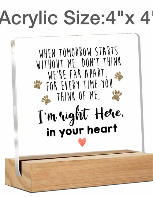 Load image into Gallery viewer, GTGIC Dog Memorial Gifts Clear Acrylic Desk Sign 4x4 Inches Polychrome
