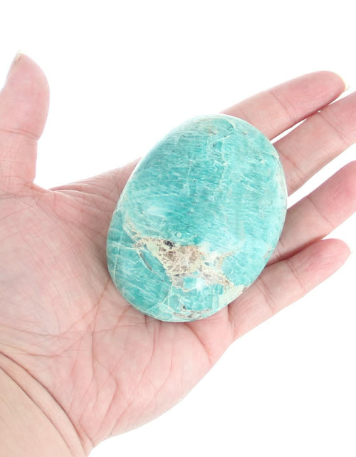 Load image into Gallery viewer, Orientrea Amazonite Palm Stone Smooth Pocket Healing Crystal 1 Pc
