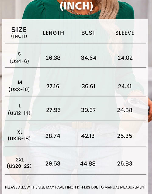 Load image into Gallery viewer, NALANISA Women's Pleated Crew Neck Puff Sleeve Top Blue Grey Size S
