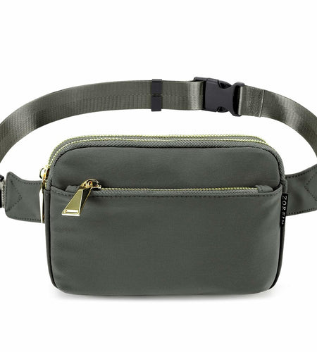 ZORFIN Fanny Pack Crossbody Belt Bag Adjustable Strap Brown One Size