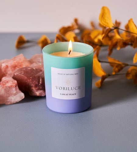 Voriluce Intention Scented Candle I AM at Peace Blue Lily 5.3oz Soy Wax