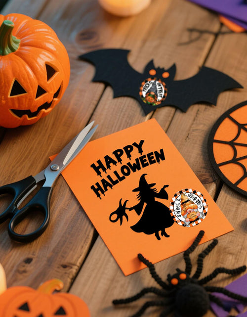 Load image into Gallery viewer, ZAEW Halloween Sticker Roll 500pcs 1.5" Round Colored Gnomes Decals
