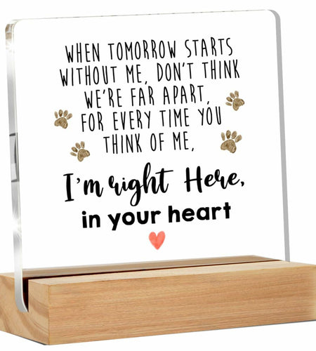 GTGIC Dog Memorial Gifts Clear Acrylic Desk Sign 4x4 Inches Polychrome