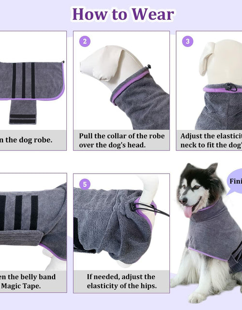 Load image into Gallery viewer, Periflowin Dog Drying Coat Bathrobe Towel Microfiber Blue-1 Size M

