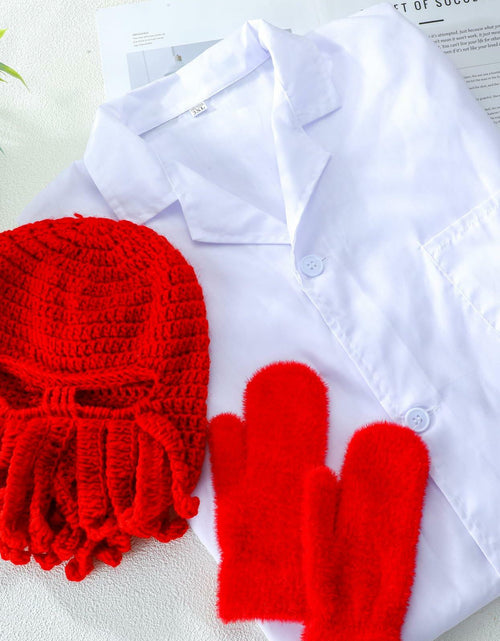 Load image into Gallery viewer, Newcotte Adult Lobster Doctor Costume Set Red White 3 Pcs
