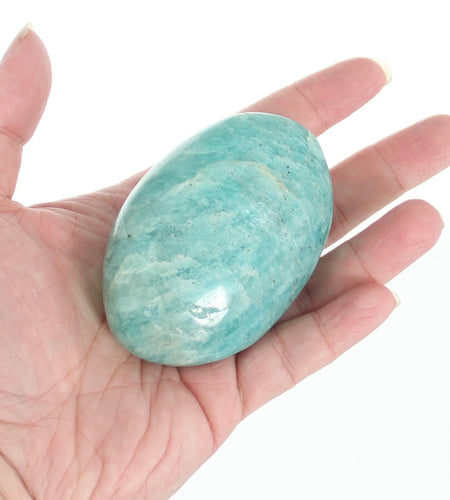 Orientrea Amazonite Palm Stone Smooth Pocket Healing Crystal 1 Pc