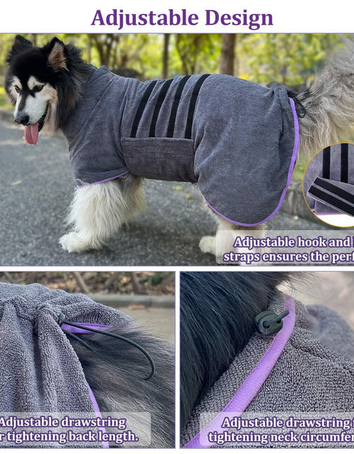 Load image into Gallery viewer, Periflowin Dog Drying Coat Bathrobe Towel Microfiber Blue-1 Size M
