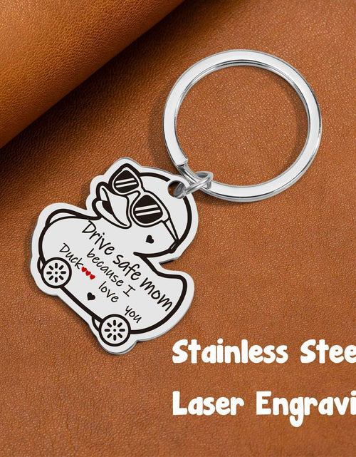 Load image into Gallery viewer, XgiftCreat Drive Safe Mom Keychain Small Letter Print Animal Pattern
