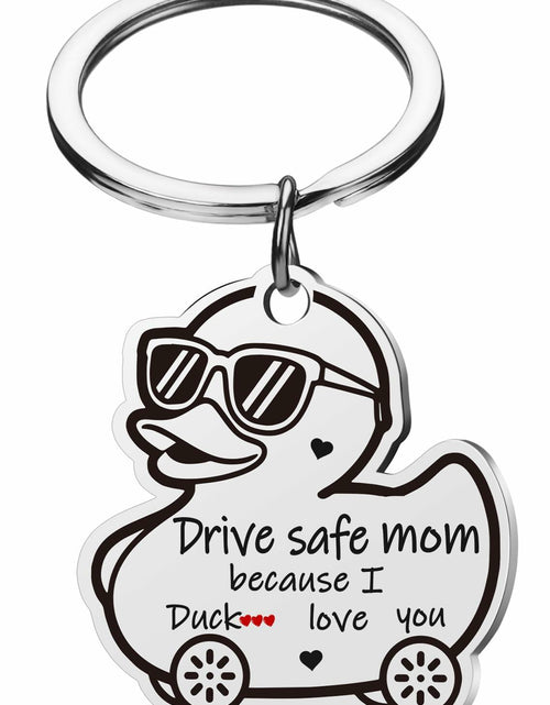 Load image into Gallery viewer, XgiftCreat Drive Safe Mom Keychain Small Letter Print Animal Pattern
