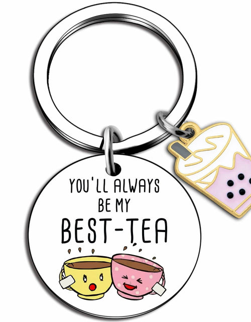 Load image into Gallery viewer, WXCATIM Best Friend Keychain Funny Friendship Gift Small Silver
