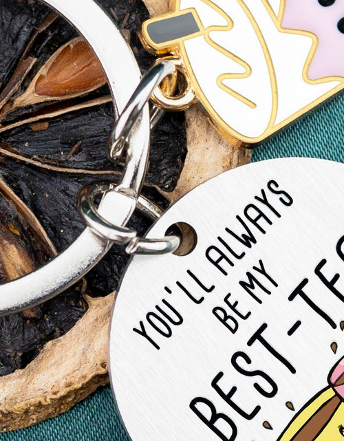 Load image into Gallery viewer, WXCATIM Best Friend Keychain Funny Friendship Gift Small Silver
