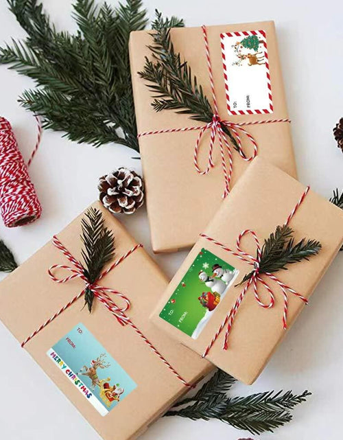 Load image into Gallery viewer, Taeekiy Christmas Gift Tag Stickers 300 Pcs Kraft Self Adhesive 2x3
