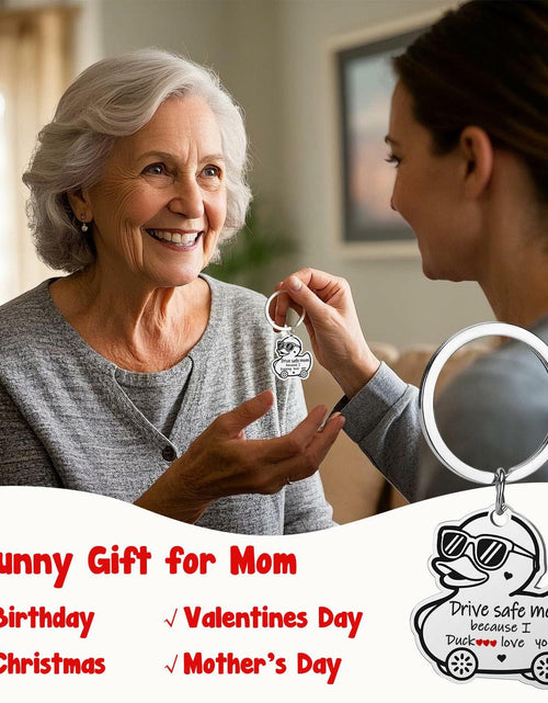 Load image into Gallery viewer, XgiftCreat Drive Safe Mom Keychain Small Letter Print Animal Pattern
