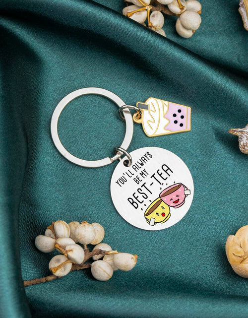 Load image into Gallery viewer, WXCATIM Best Friend Keychain Funny Friendship Gift Small Silver
