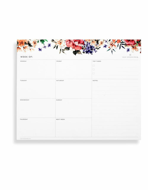 Load image into Gallery viewer, Day Designer Weekly Planning Pad w Prompts Lined Notes 10 x 8
