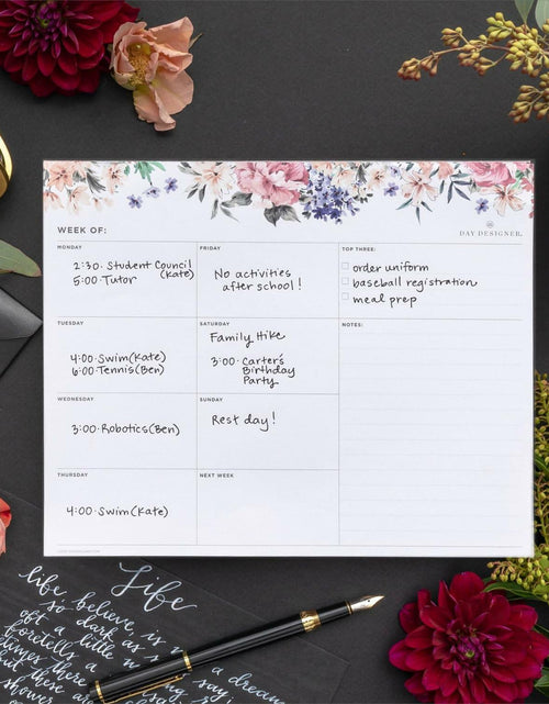 Load image into Gallery viewer, Day Designer Weekly Planning Pad w Prompts Lined Notes 10 x 8
