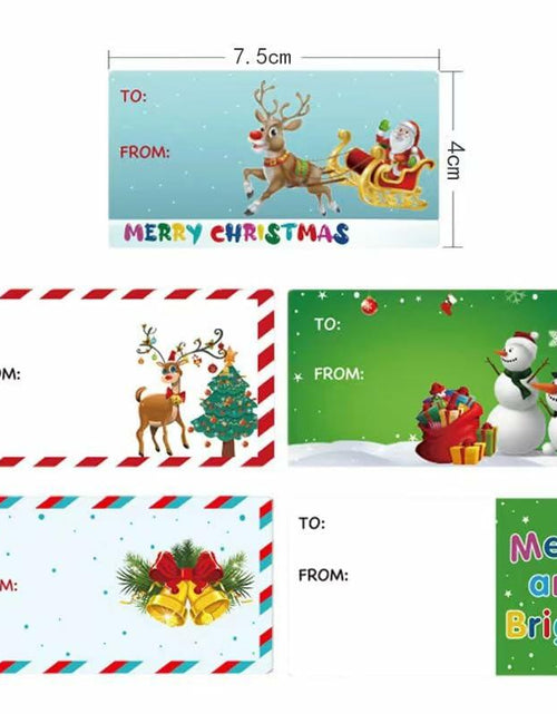 Load image into Gallery viewer, Taeekiy Christmas Gift Tag Stickers 300 Pcs Kraft Self Adhesive 2x3
