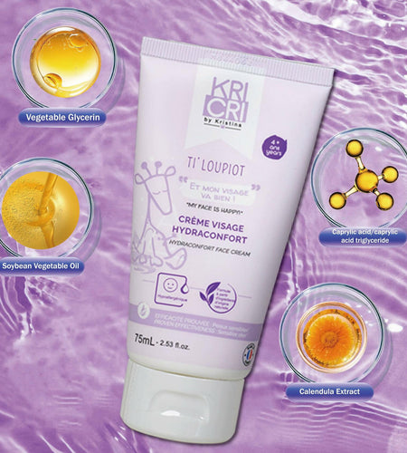 Kricri Children Face Moisturizer Plant Based for Dry Sensitive Skin