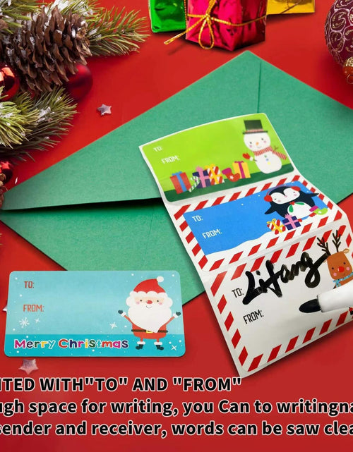 Load image into Gallery viewer, Taeekiy Christmas Gift Tag Stickers 300 Pcs Kraft Self Adhesive 2x3
