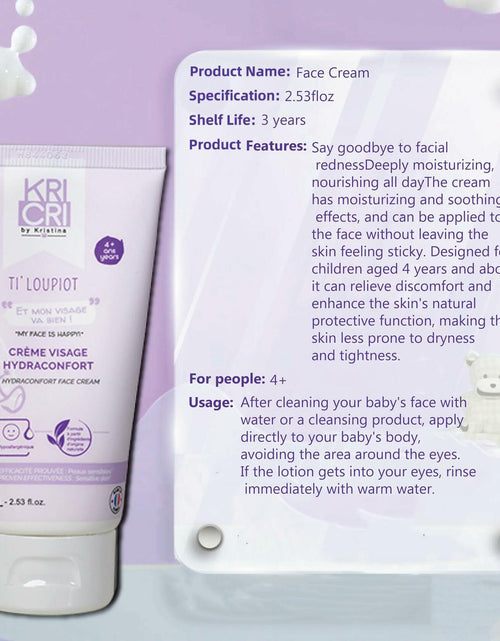Load image into Gallery viewer, Kricri Children Face Moisturizer Plant Based for Dry Sensitive Skin
