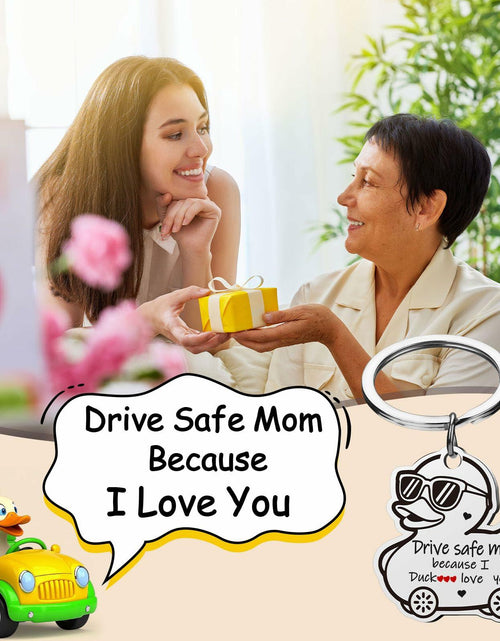 Load image into Gallery viewer, XgiftCreat Drive Safe Mom Keychain Small Letter Print Animal Pattern
