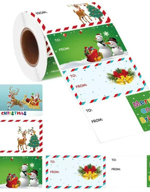 Load image into Gallery viewer, Taeekiy Christmas Gift Tag Stickers 300 Pcs Kraft Self Adhesive 2x3
