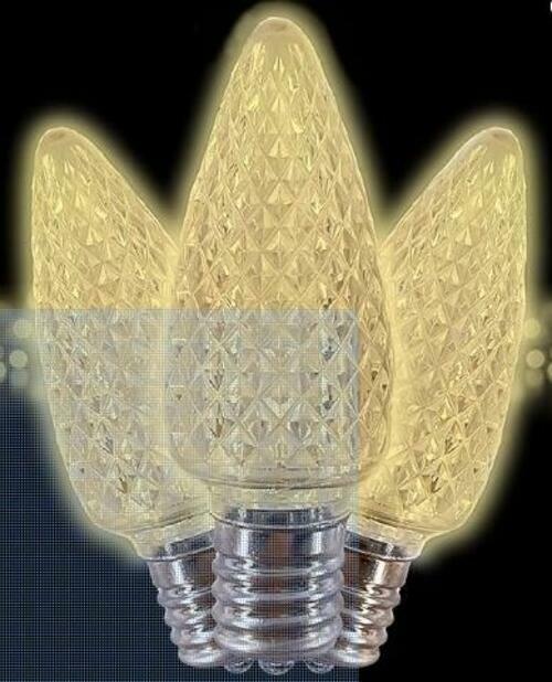 Load image into Gallery viewer, Holiday Light Depot 25 Pack C7 LED Christmas Bulbs Warm White E12 Base
