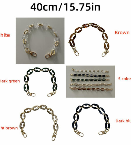 Amtvuzy Acrylic Resin Bag Handle Strap Purse Chain 40cm Brown