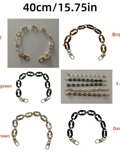 Load image into Gallery viewer, Amtvuzy Acrylic Resin Bag Handle Strap Purse Chain 40cm Brown
