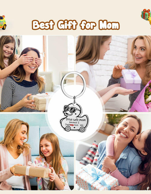 Load image into Gallery viewer, XgiftCreat Drive Safe Mom Keychain Small Letter Print Animal Pattern
