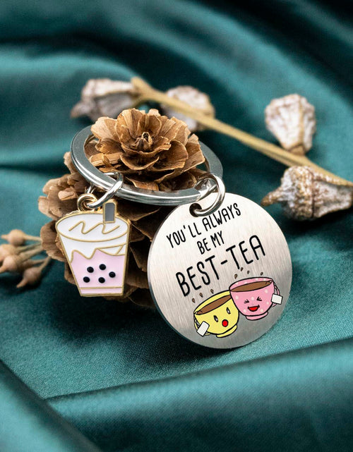 Load image into Gallery viewer, WXCATIM Best Friend Keychain Funny Friendship Gift Small Silver
