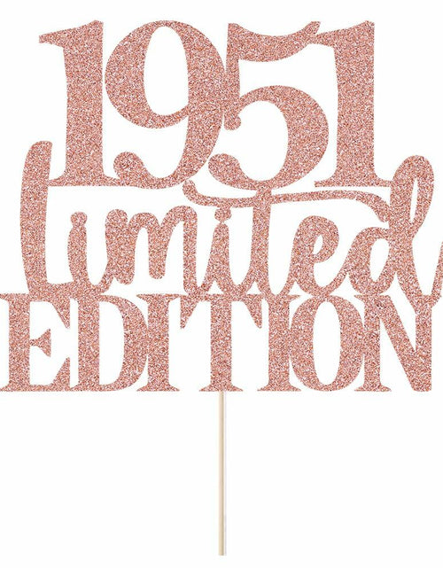 Load image into Gallery viewer, Yetxel Limited EDITION 1951 75th Birthday Cake Topper Rose Gold Glitter
