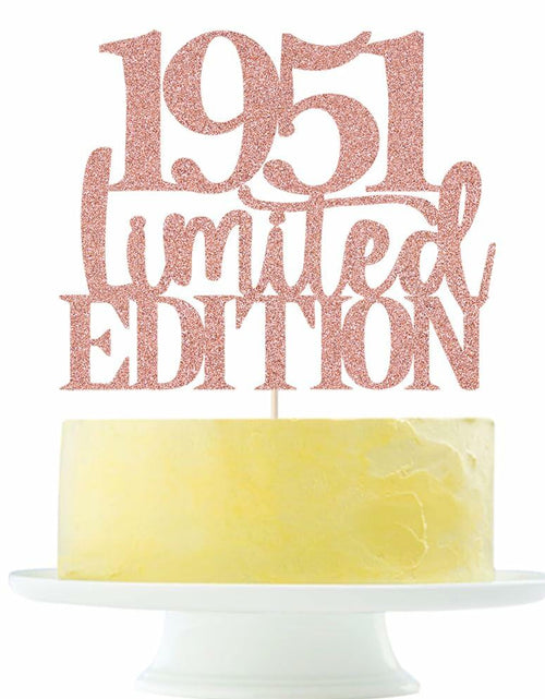 Load image into Gallery viewer, Yetxel Limited EDITION 1951 75th Birthday Cake Topper Rose Gold Glitter
