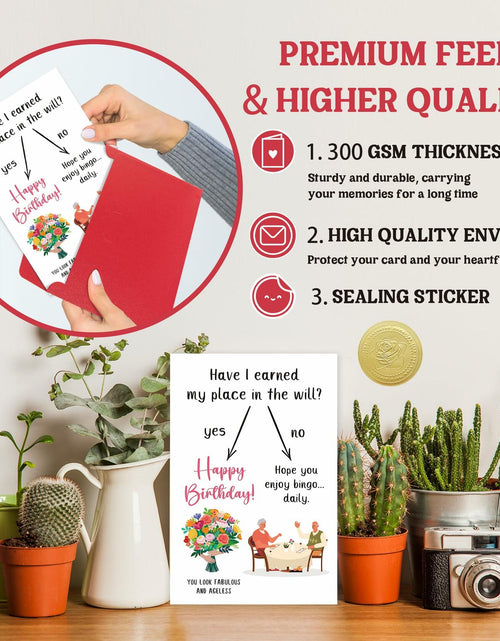 Load image into Gallery viewer, BINVASDS Funny Birthday Card for Mom Grandma Women 50th-90th Age Humor White
