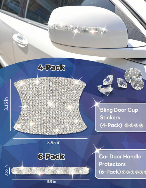 Load image into Gallery viewer, MUPEAK Car Door Handle Protector 10PCS White Sparkling Rhinestone Universal
