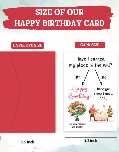 Load image into Gallery viewer, BINVASDS Funny Birthday Card for Mom Grandma Women 50th-90th Age Humor White
